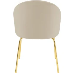 Stol beige velvet guldiga ben