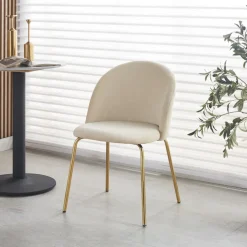 Stol beige velvet guldiga ben + Textilrengöring för möbler