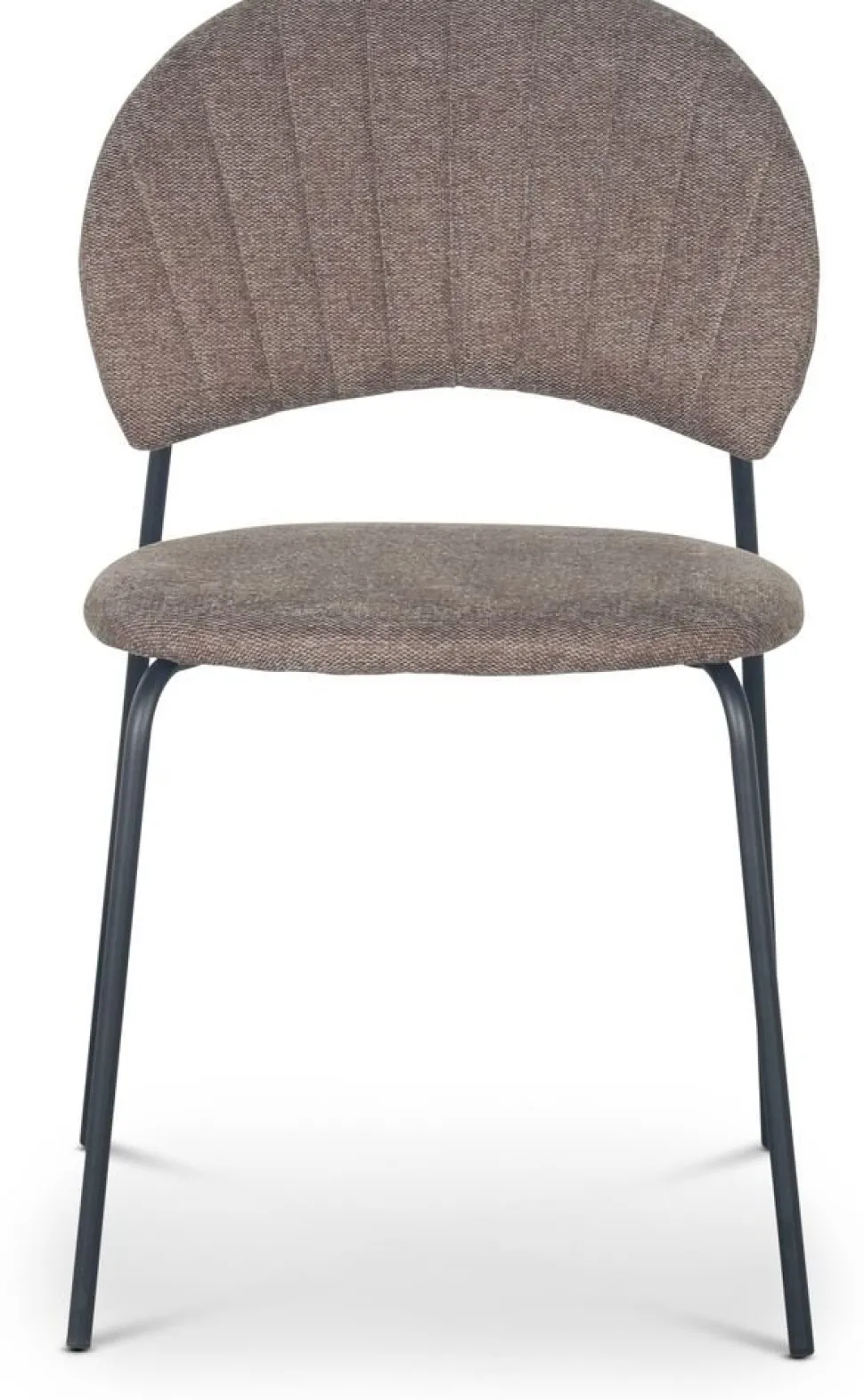 Stol brunt tyg svarta ben + Möbeltassar