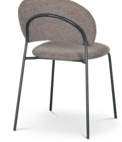 Stol brunt tyg svarta ben + Möbeltassar