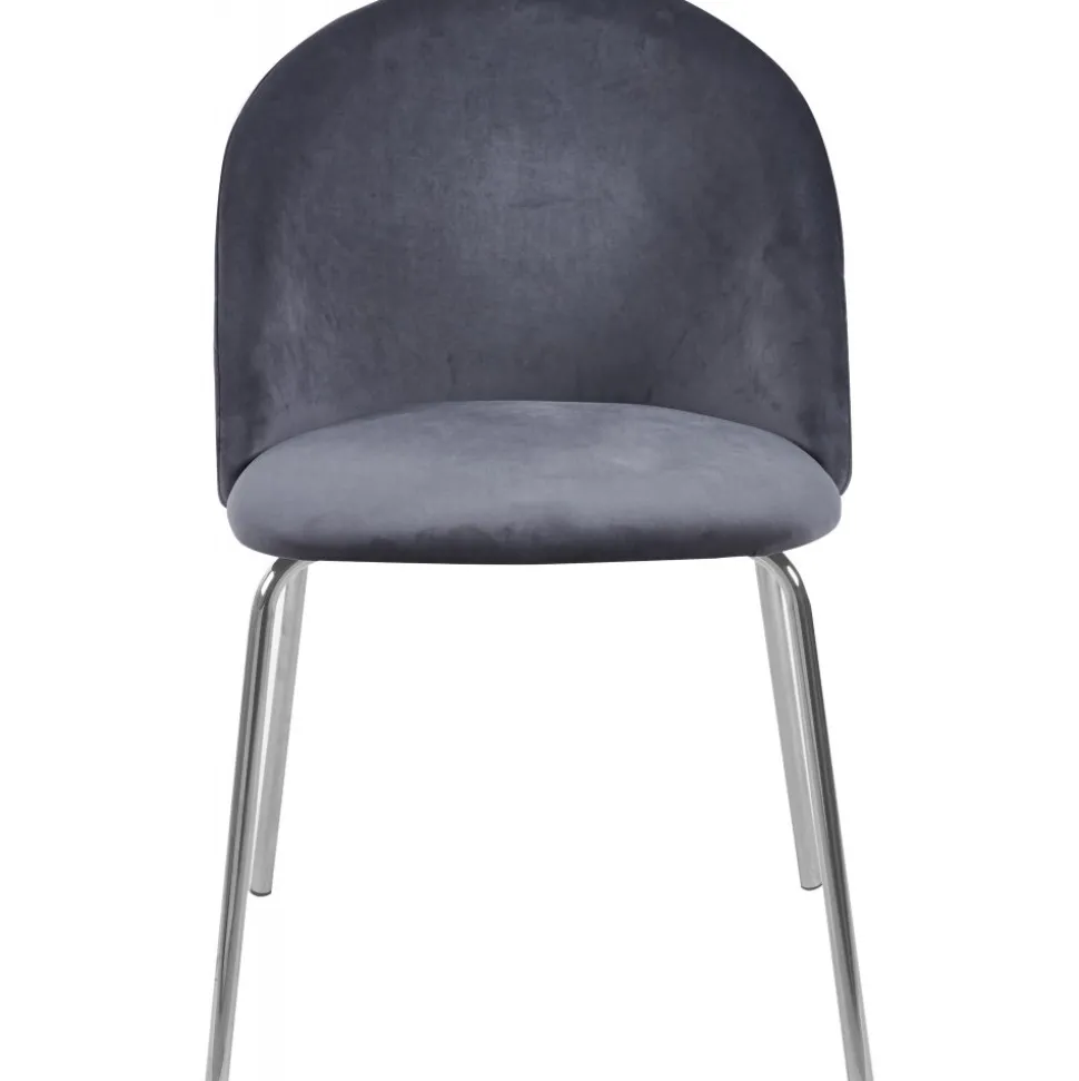 Stol grå med kromade ben - Plaza + Möbeltassar