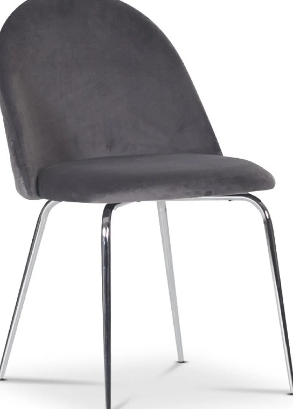Stol grå med kromade ben - Plaza + Möbeltassar