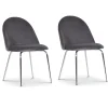 Stol grå med kromade ben - Plaza