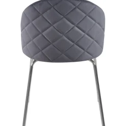 Stol grå med kromade ben - Plaza