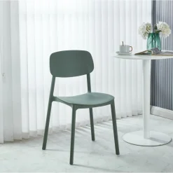 Stol grön plast stapelbar - Arkimedes