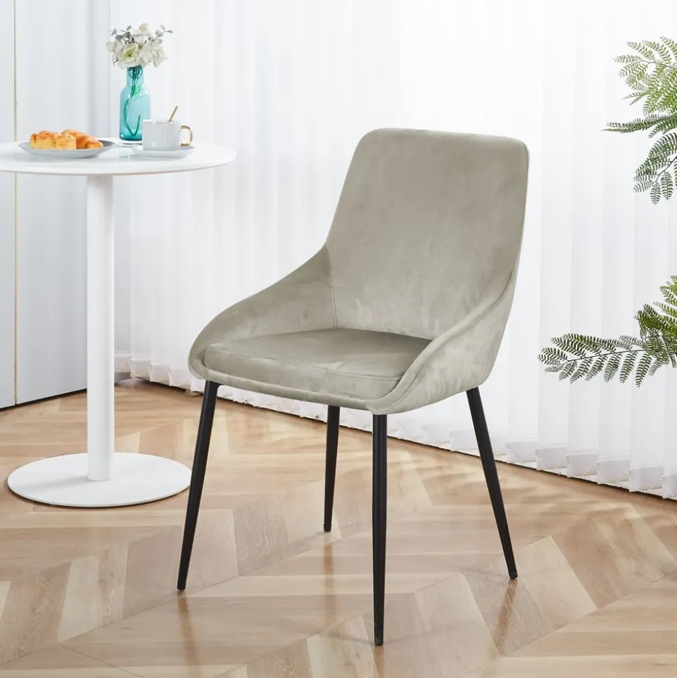 Stol i beige sammet - Theo