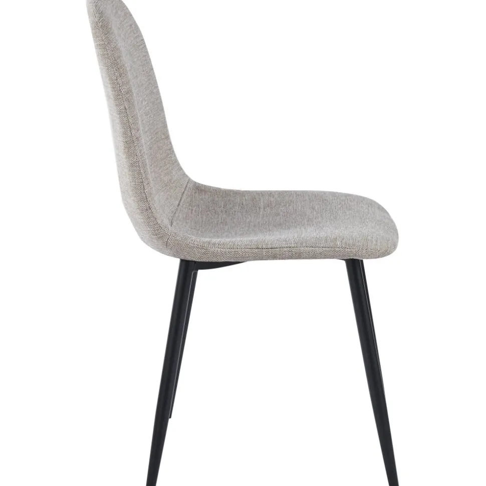 Stol i beige tyg med svarta ben - Carisma + Möbeltassar