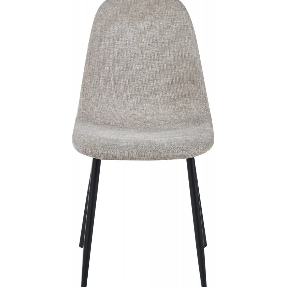 Stol i beige tyg med svarta ben - Carisma