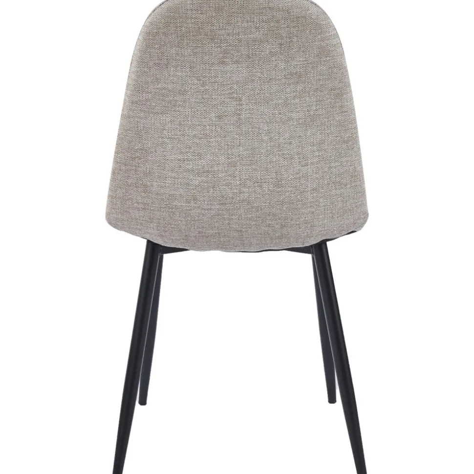 Stol i beige tyg med svarta ben - Carisma