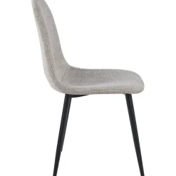 Stol i beige tyg med svarta ben - Carisma