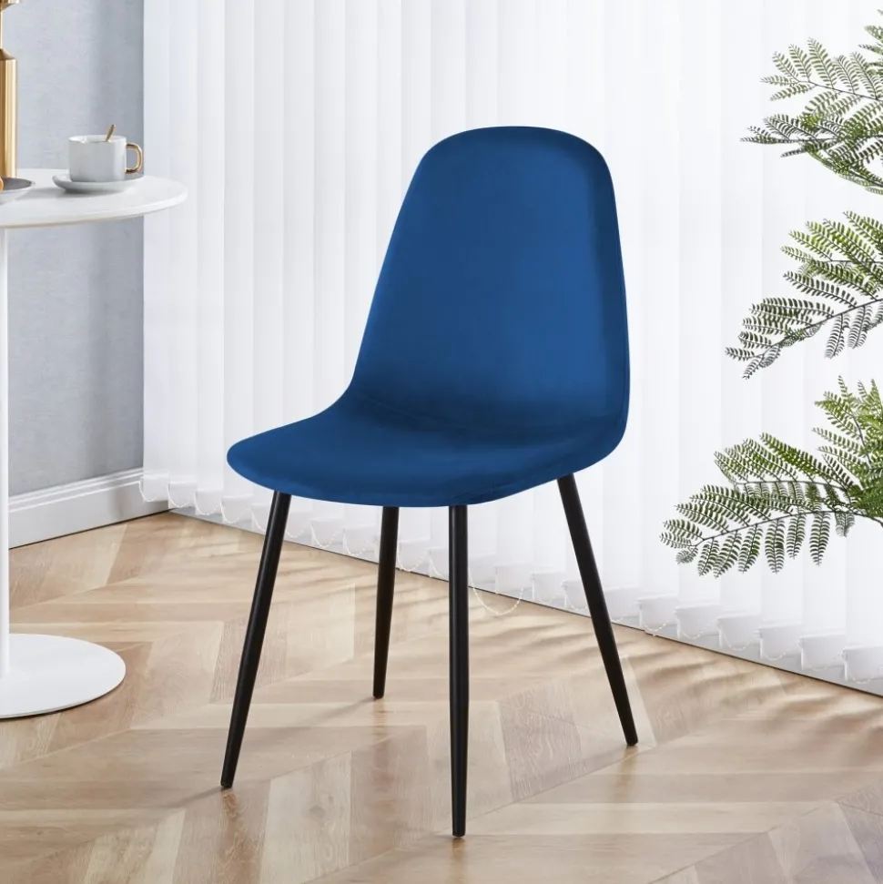 Stol i blå sammet svarta ben - Carisma + Fläckborttagare för möbler