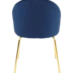 Stol i blå velvet med guldiga ben + Textilrengöring för möbler