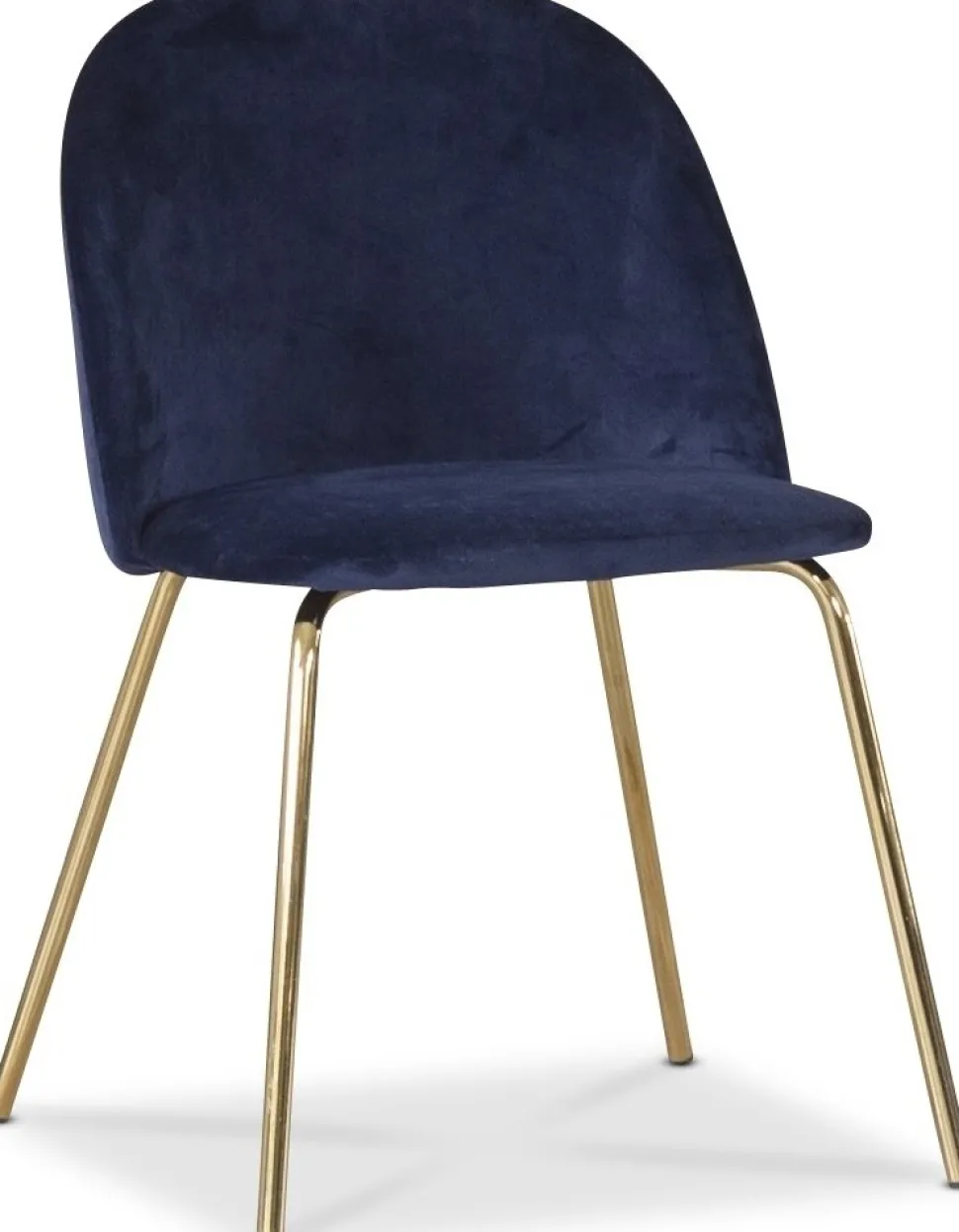 Stol i blå velvet med guldiga ben + Möbeltassar