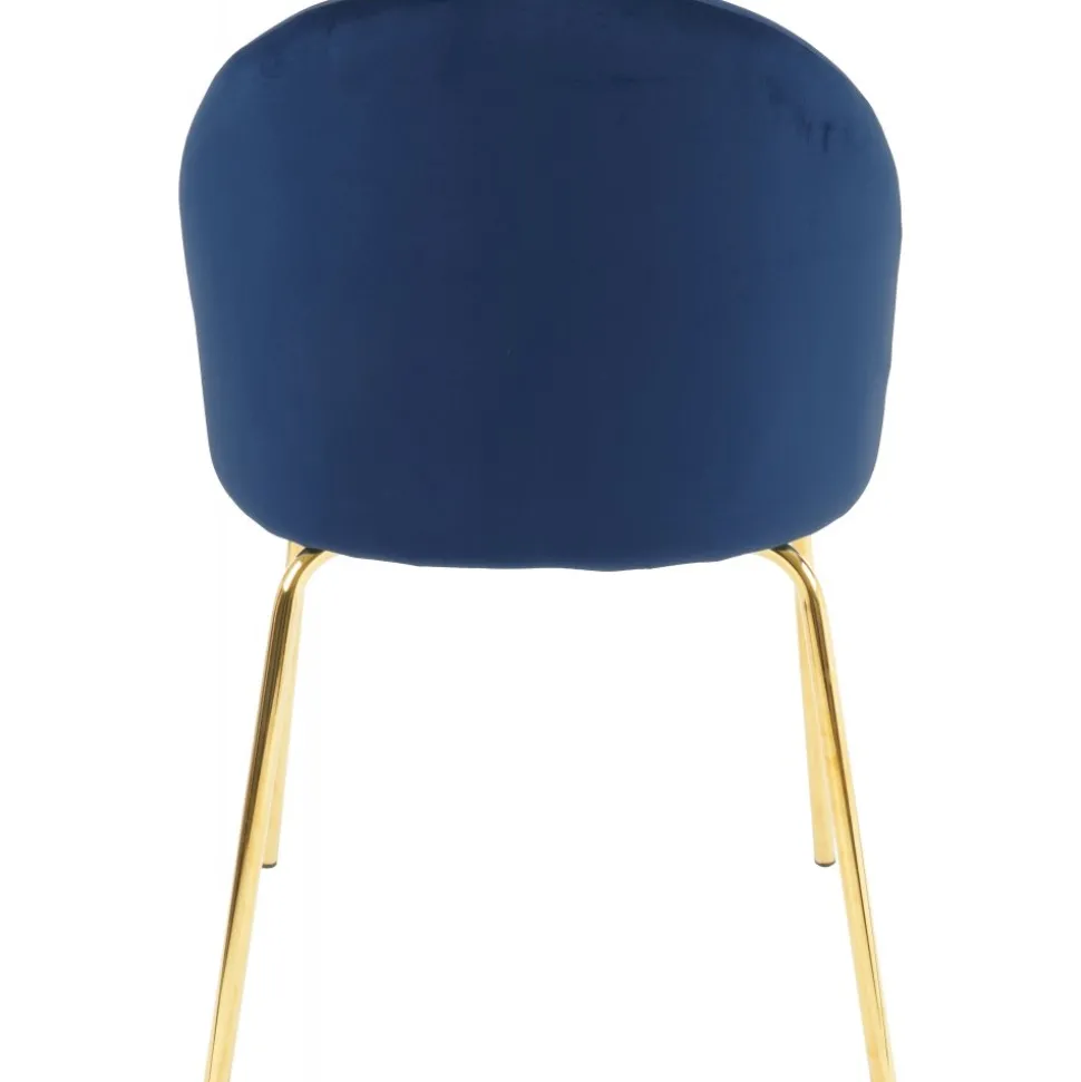 Stol i blå velvet med guldiga ben + Möbeltassar