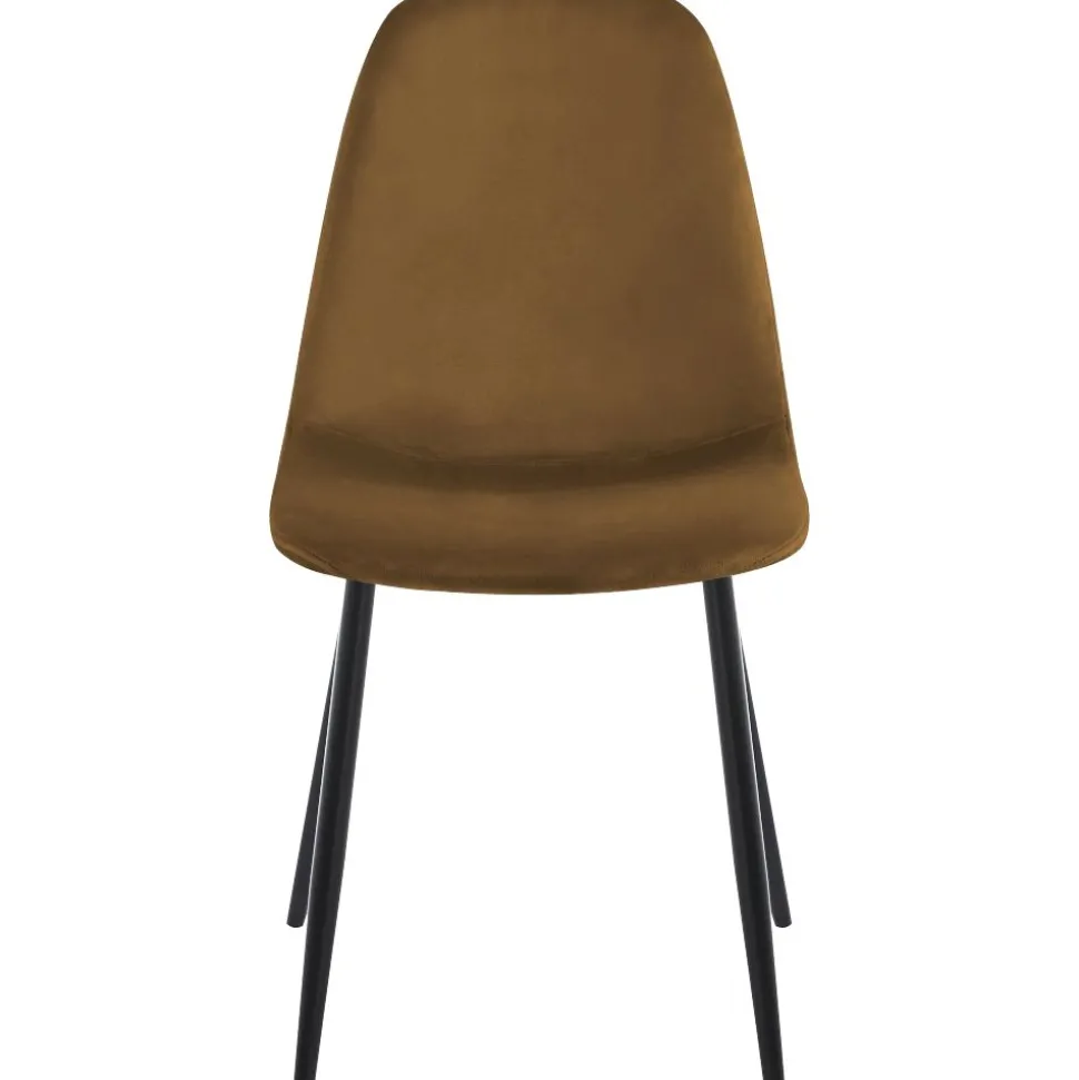 Stol i brun sammet svarta ben + Möbeltassar