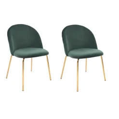 Stol i grön sammet och guldiga ben - Plaza