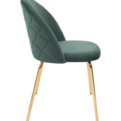 Stol i grön sammet och guldiga ben - Plaza