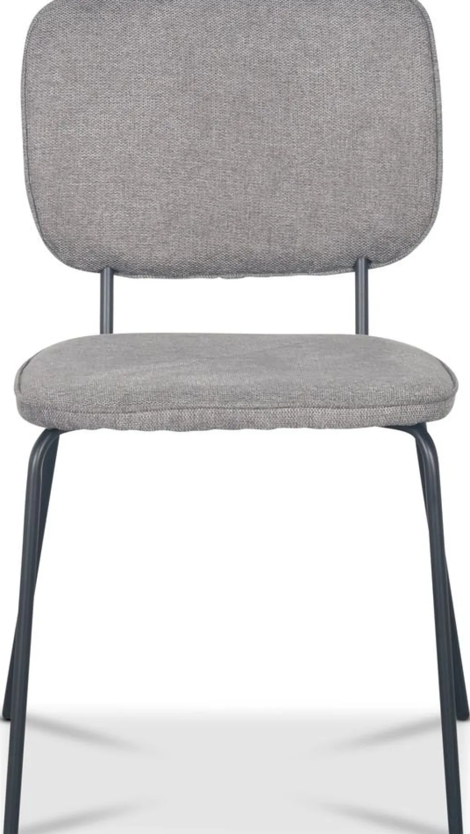Stol i grått tyg med svarta ben + Möbeltassar