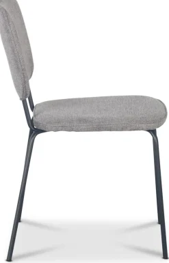 Stol i grått tyg med svarta ben + Möbeltassar