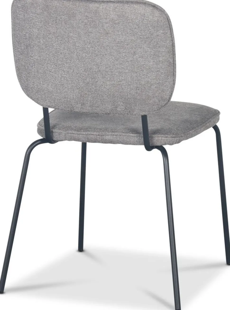 Stol i grått tyg med svarta ben + Möbeltassar