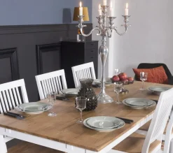 Stol i oljad ek/vit - Dalarös