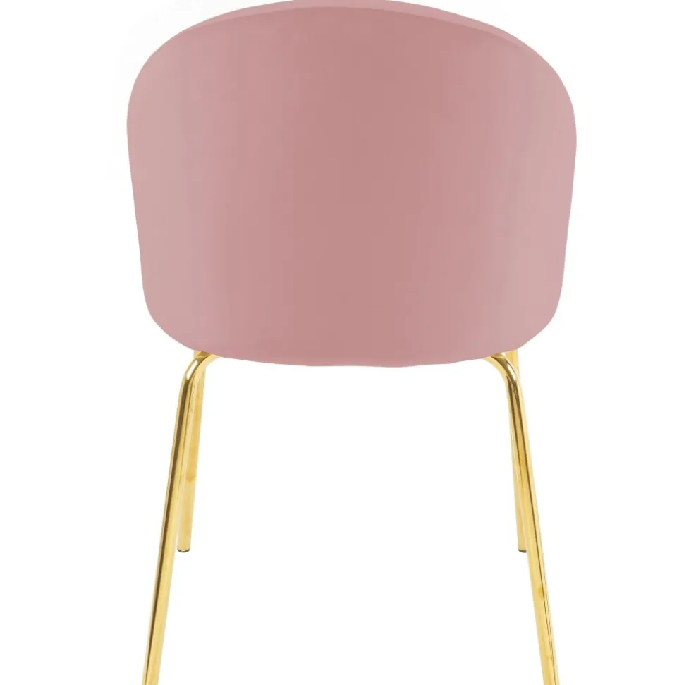 Stol i rosa sammet guldiga ben + Textilrengöring för möbler