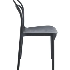 Stol i svart plast stapelbar + Rengöringsmedel för utemöbler