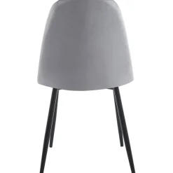 Stol ljusgrå sammet med svarta ben + Möbeltassar