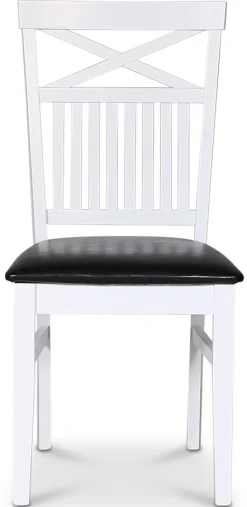 Stol med kryss i rygg och svart sits + Möbeltassar