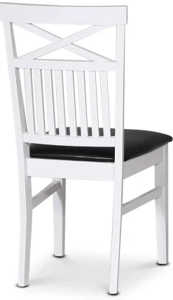 Stol med kryss i rygg och svart sits + Möbeltassar