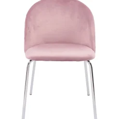 Stol rosa med kromade ben - Plaza + Möbeltassar