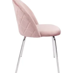 Stol rosa med kromade ben - Plaza + Möbeltassar