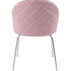 Stol rosa med kromade ben - Plaza + Möbeltassar
