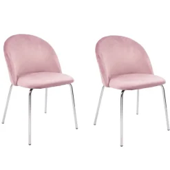 Stol rosa med kromade ben - Plaza