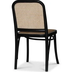 Stol svart med rotting i rygg och sits - Tone + Möbeltassar