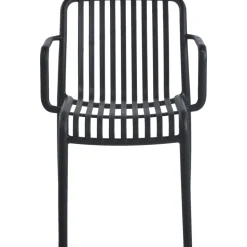 Stol svart plast stapelbar + Rengöringsmedel för utemöbler