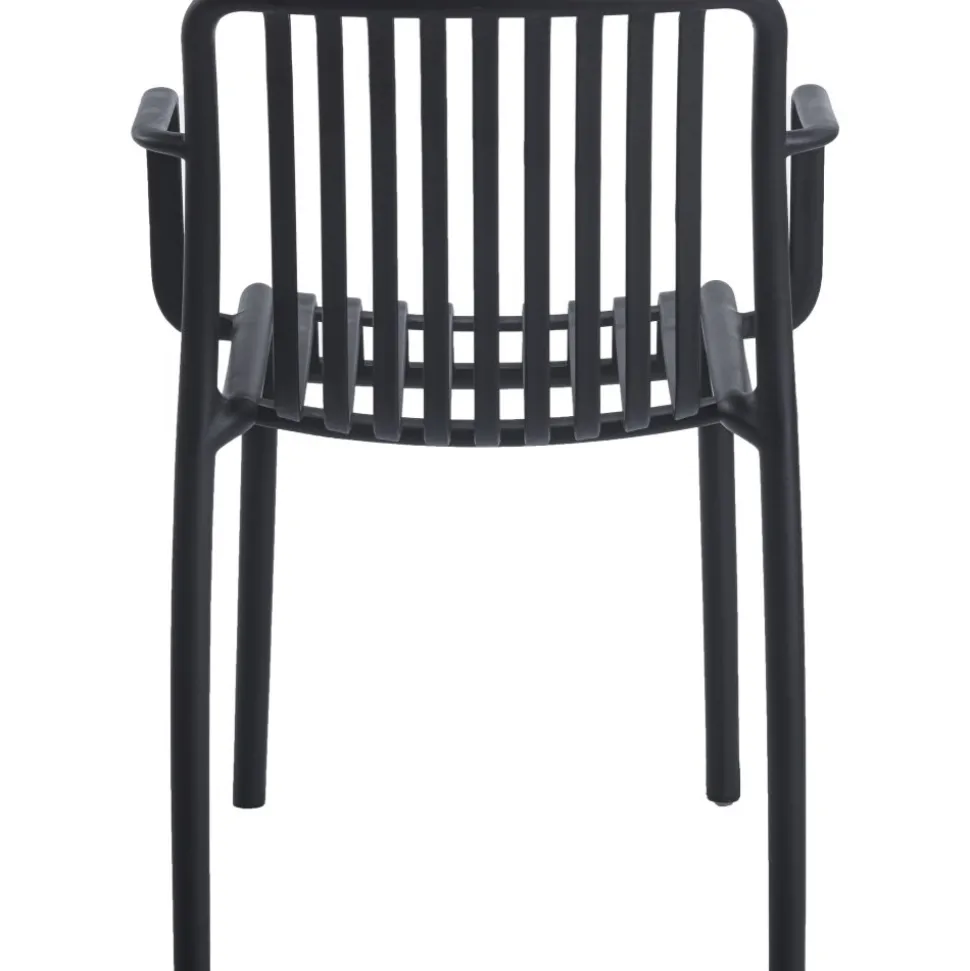 Stol svart plast stapelbar + Rengöringsmedel för utemöbler