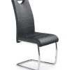 Stol svart PU krom