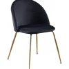 Stol svart sammet med ben i mässing - Giovani + Möbeltassar