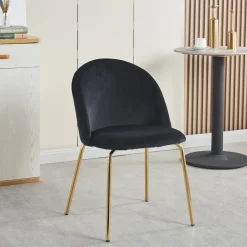 Stol svart sammet med ben i mässing - Giovani + Möbeltassar