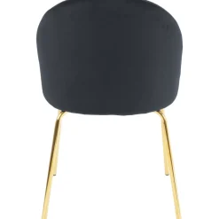 Stol svart sammet med ben i mässing - Giovani