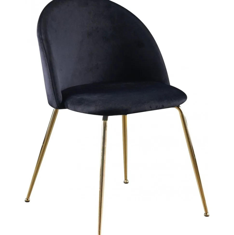 Stol svart sammet med ben i mässing - Giovani + Fläckborttagare för möbler