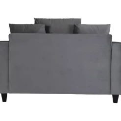 Stor fåtölj i mörkgrå sammet - 138 cm bred