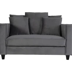 Stor fåtölj i mörkgrå sammet - 138 cm bred + Textilrengöring för möbler