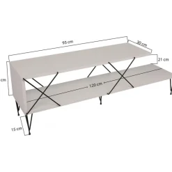 Street TV-bänk - Vit