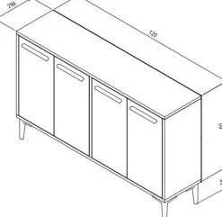 Stria skänk - Antracit/safir ek
