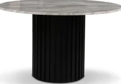 Sumo matbord i marmor Ø130cm - Svartbets / gråbeige marmor