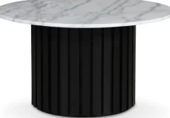 Sumo Soffbord i marmor Ø85 - Svartbets / Ljus marmor