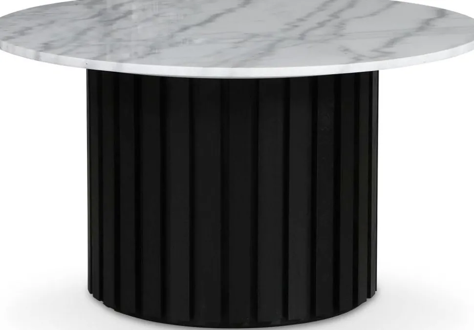 Sumo Soffbord i marmor Ø85 - Svartbets / Ljus marmor