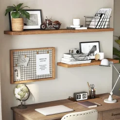 Sussex vägghylla 40 x 20 cm - Brun